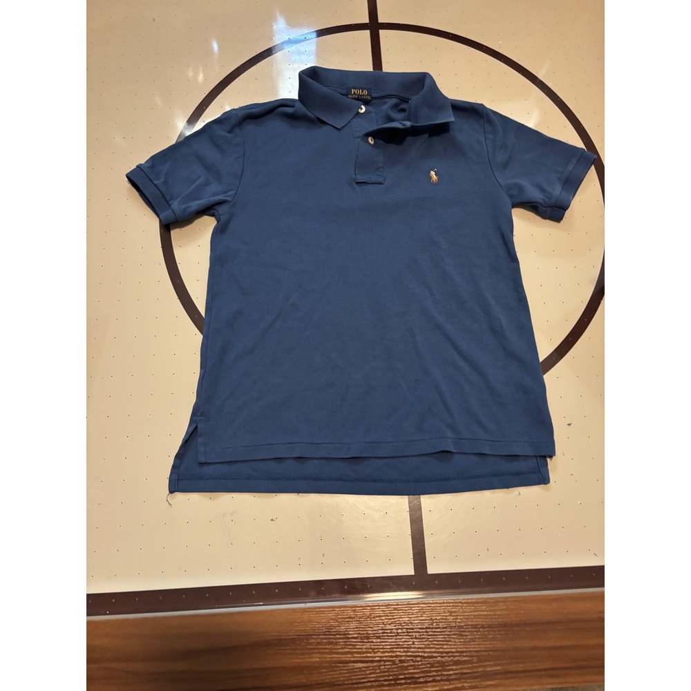 1269 Polo Ralph Lauren Boys Navy Blue Short Sleeve Polo Size M 10-12 Pony Logo